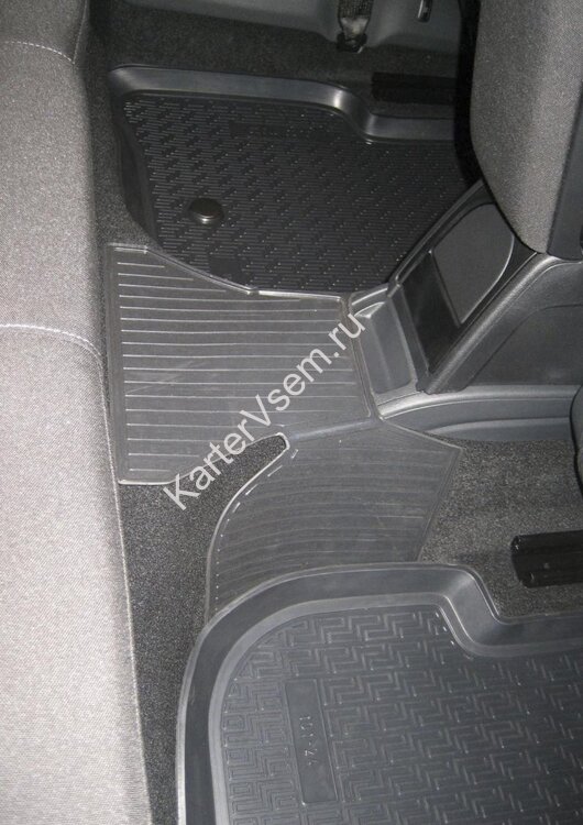 Коврики в салон автомобиля Rival для Volkswagen Polo V поколение седан 2010-2020, полиуретан, с крепежом, 5 частей, 15804003