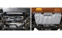 Защита радиатора Rival для Nissan Navara D40 рестайлинг 2010-2015, штампованная, алюминий 4 мм, с крепежом, 333.4164.2