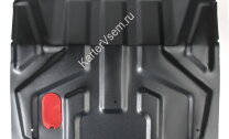 Защита картера и КПП АвтоБроня для ВАЗ 2113 2004-2013, штампованная, сталь 1.5 мм, без крепежа, 1.06015.1