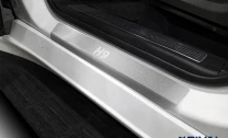 Накладки на пороги Rival для Haval H9 II поколение 2024-н.в., рынок РФ, нерж. сталь, с надписью, 4 шт., NP.9406.3
