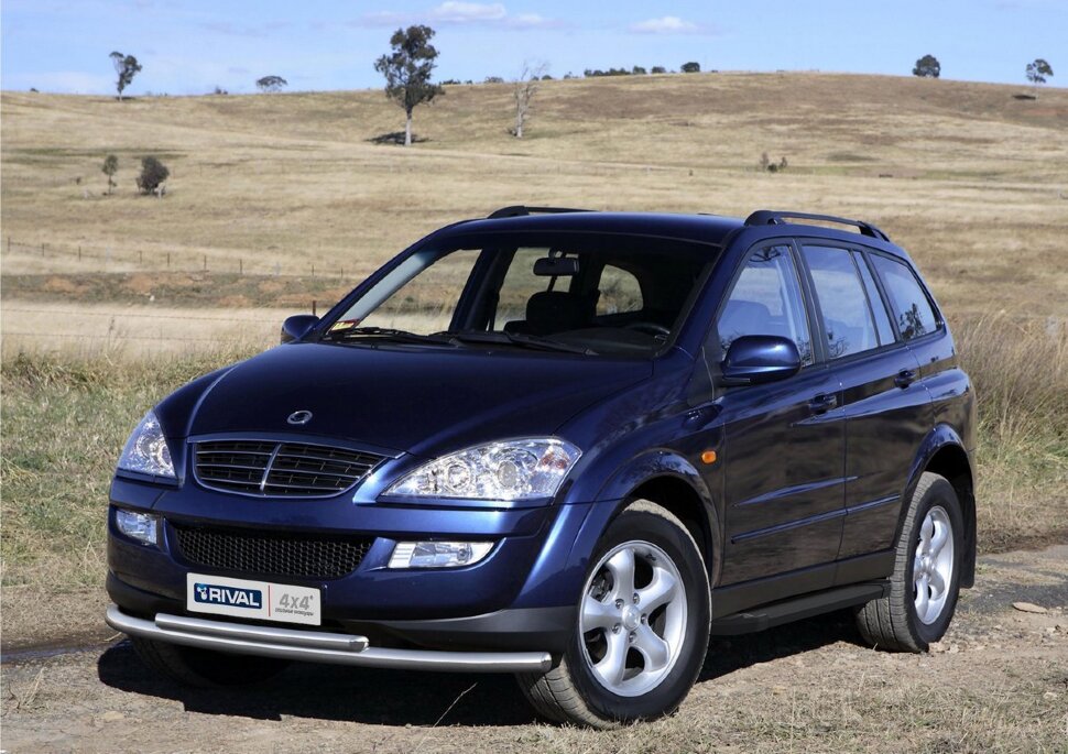Пороги площадки (подножки) "Black" Rival для SsangYong Kyron I рестайлинг 2007-2016, 173 см, 2 шт., алюминий, F173ALB.5301.1 купить недорого