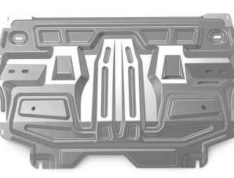 Защита картера и КПП АвтоБроня для Jetta VA3 (V - 1.5) 2023-н.в., алюминий 3 мм, с крепежом, штампованная, 333.05842.1