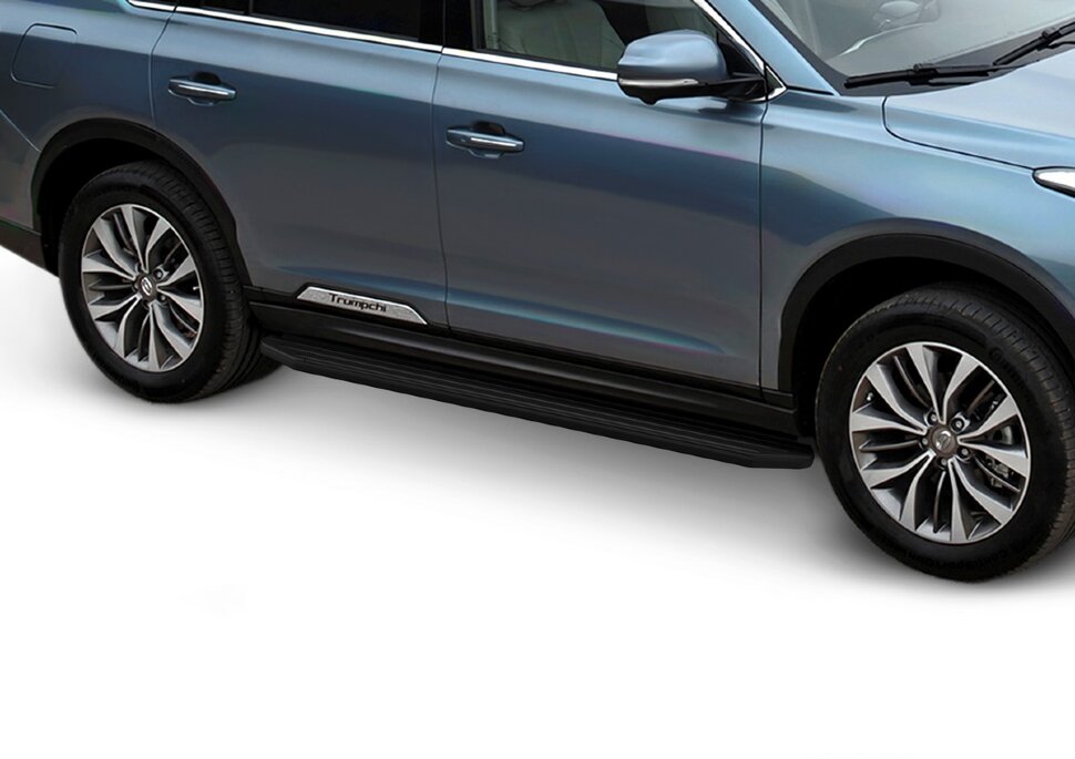 Пороги площадки (подножки) "Premium-Black" Rival для GAC GS8 I поколение 2019-н.в., 180 см, 2 шт., алюминий, A180ALB.9201.1 с доставкой по всей России