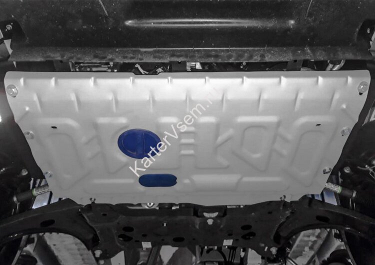 Защита картера и КПП Rival для Ford Transit VII FWD 2014-н.в., штампованная, алюминий 4 мм, с крепежом, 333.1879.1