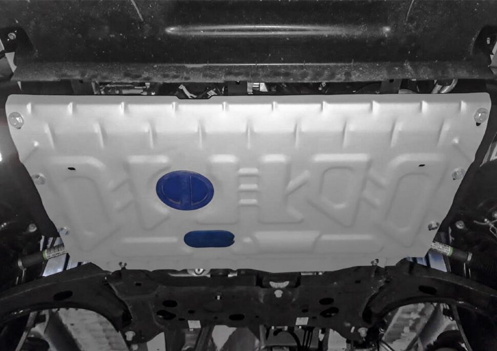 Защита картера и КПП Rival для Ford Transit VII FWD 2014-н.в., штампованная, алюминий 4 мм, с крепежом, 333.1879.1
