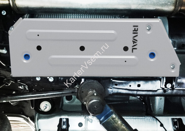 Защита топливного бака Rival для Toyota Land Cruiser 300 2021-н.в., алюминий 6 мм, с крепежом, штампованная, 2 части, 2333.9554.1.6