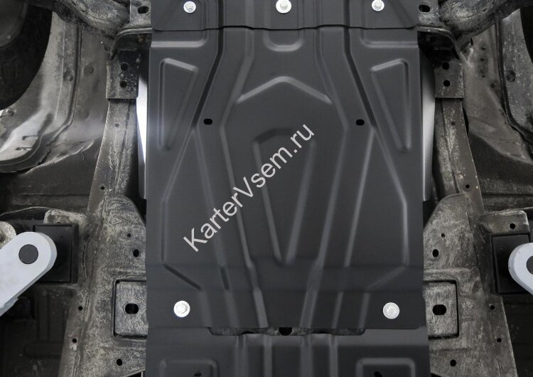 Защита КПП Rival для Mitsubishi Pajero Sport III 2016-2021 2021-н.в., сталь 3 мм, с крепежом (устанавл-ся совместно с 2111.4048.2.3), штампованная, 2111.4047.2.3