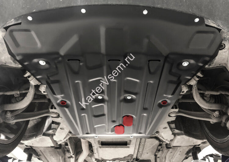 Защита картера АвтоБроня для BMW X6 F16 (xDrive50i) 2014-2020, штампованная, сталь 1.8 мм, с крепежом, 111.00523.1