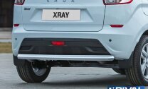 Защита заднего бампера d57 + комплект крепежа, RIVAL, Lada X-Ray 2015-