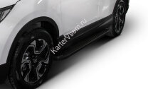Пороги на автомобиль "Black" Rival для Honda CR-V V 2017-н.в., 173 см, 2 шт., алюминий, F173ALB.2103.1