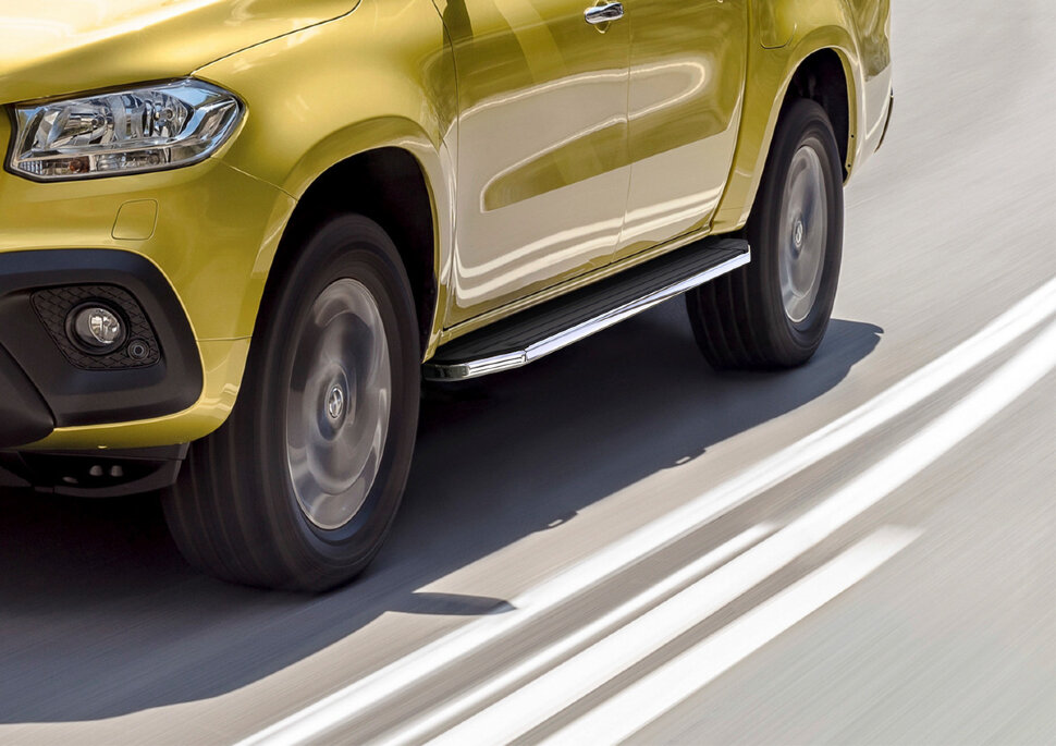 Пороги площадки (подножки) "Premium" Rival для Mercedes-Benz X-klasse 2017-н.в., 193 см, 2 шт., алюминий, A193ALP.3901.1 с доставкой по всей России