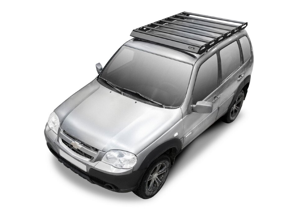 Багажник на крышу автомобиля Rival для Chevrolet Niva I поколение рестайлинг 2009-2020, алюминий 6 мм, разборный, с крепежом, T.6004.1