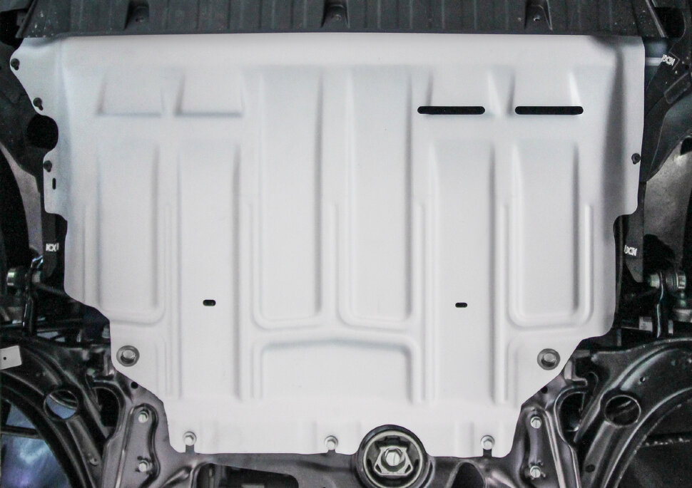 Защита картера и КПП AutoMax для Skoda Karoq (V - 1.4 (150 л.с.)) 2020-н.в./Skoda Kodiaq (V - 1.4 (125/150 л.с.); 2.0 (180 л.с.)) 2017-2021/Skoda Kodiaq (V - 2.0D (150 л.с.)) (с Webasto) 2017-2021/Volkswagen Taos (V - 1.4 (150 л.с.)) 2021-н.в./Volkswagen
