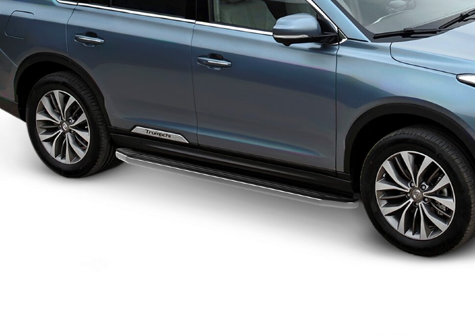 Пороги площадки (подножки) "Premium" Rival для GAC GS8 I поколение 2019-н.в., 180 см, 2 шт., алюминий, A180ALP.9201.1 с доставкой по всей России