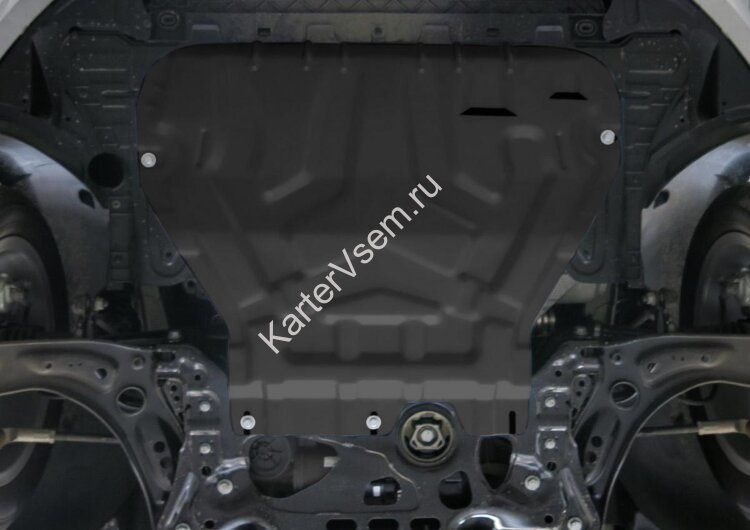 Защита картера и КПП AutoMax для Skoda Octavia A7 (без Webasto) 2013-2017, сталь 1.4 мм, с крепежом, штампованная, AM.5111.1