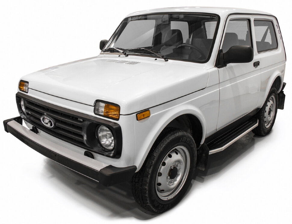 Пороги площадки (подножки) "Premium" Rival для ВАЗ 2121 (4x4) 3-дв. (вкл. Urban) 1977-2019 2019-н.в., 128 см, 2 шт., алюминий, A128ALP.6004.1 купить недорого