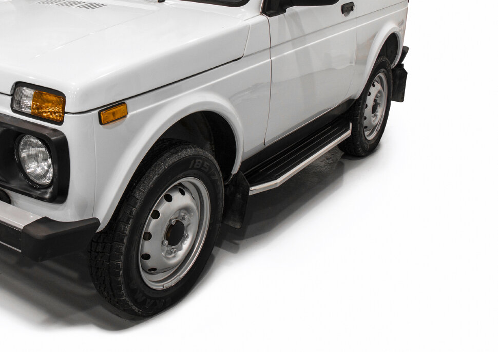 Пороги площадки (подножки) "Premium" Rival для ВАЗ 2121 (4x4) 3-дв. (вкл. Urban) 1977-2019 2019-н.в., 128 см, 2 шт., алюминий, A128ALP.6004.1 с доставкой по всей России