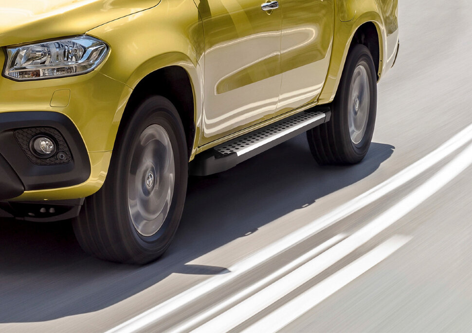 Пороги площадки (подножки) "Bmw-Style круг" Rival для Mercedes-Benz X-klasse 2017-н.в., 193 см, 2 шт., алюминий, D193AL.3901.1 с доставкой по всей России