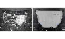 Защита картера и КПП Rival для Audi A3 8V (V - 1.2; 1.4; 1.8) 2012-2016, штампованная, алюминий 3 мм, с крепежом, 333.5128.1