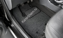 Коврики текстильные в салон автомобиля AutoFlex Business для Nissan Terrano III поколение (передний и полный привод) 2014-2017 2017-н.в., графит, с крепежом, 5 частей, 5470101