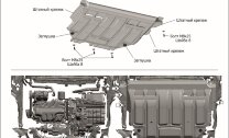 Защита картера и КПП AutoMax для Audi A3 8V (V - 1.2; 1.4; 1.8) 2012-2016/Audi A3 8V рестайлинг (V - 1.4) 2016-2020/Seat Leon III (V - 1.2) 2013-2015/Skoda Octavia A8 (V - 1.4; 1.6) 2020-н.в./Skoda Superb III (V - 1.4; 1.8; 2.0) 2015-2019/Skoda Superb III