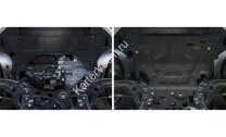 Защита картера и КПП AutoMax для Skoda Octavia A7 рестайлинг 2017-2020, сталь 1.4 мм, с крепежом, штампованная, AM.5111.1