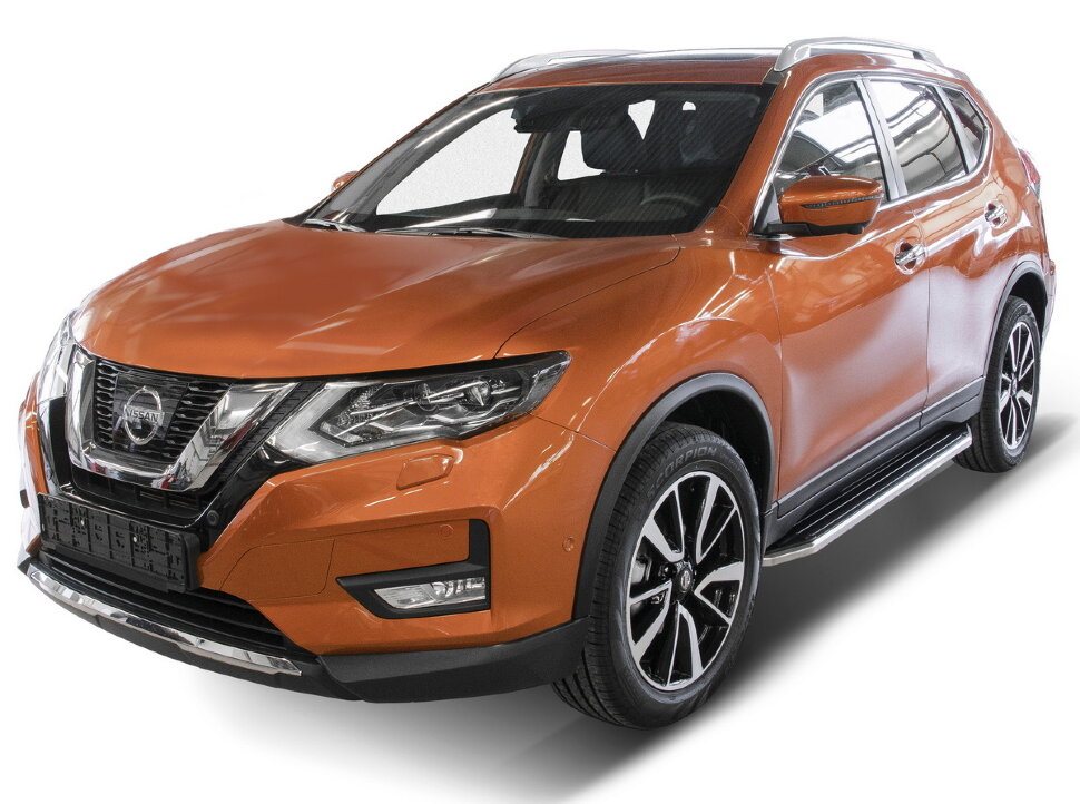 Пороги площадки (подножки) "Premium" Rival для Nissan X-Trail T32 2015-2018 2018-н.в., 173 см, 2 шт., алюминий, A173ALP.4113.1 купить недорого