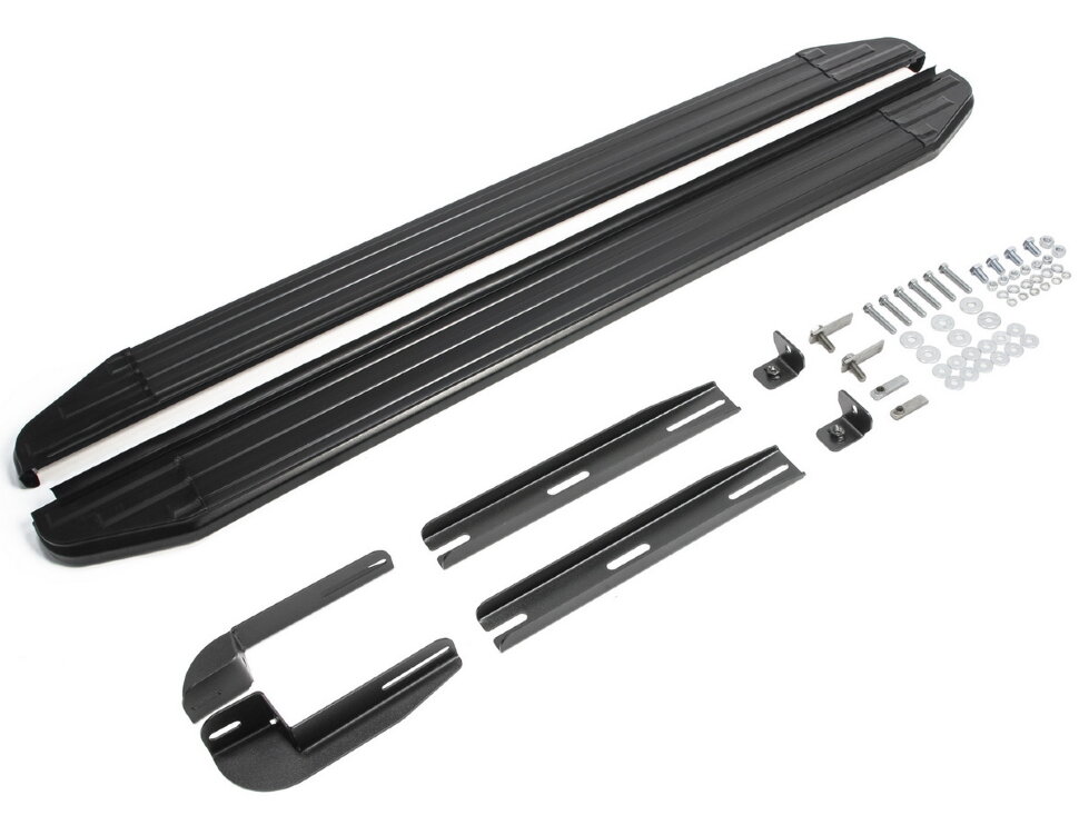 Пороги площадки (подножки) "Premium-Black" Rival для Volvo XC90 I 2002-2014, 193 см, 2 шт., алюминий, A193ALB.5901.1 высокого качества