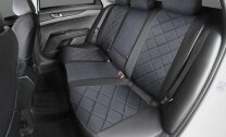 Авточехлы Rival Ромб (зад. спинка 40/60) для сидений Kia K5 седан 2020-н.в., алькантара/эко-кожа, черные, SC.2811.4