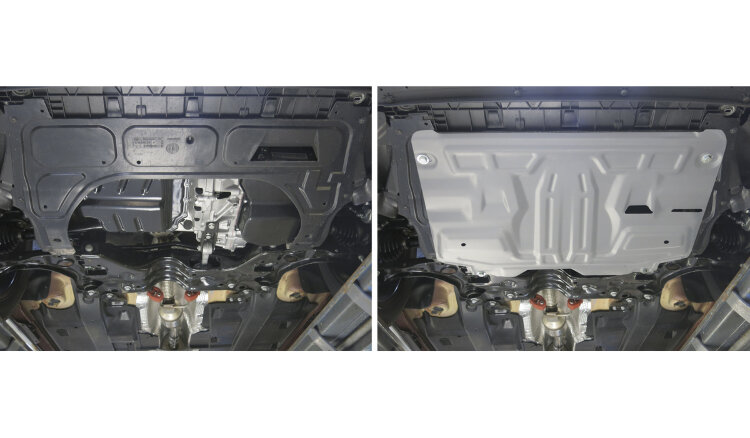 Защита картера и КПП AutoMax для Seat Ibiza IV (V - все) 2008-2015/Skoda Fabia II (V - 1.2; 1.4; 1.6) 2007-2014/Skoda Fabia RS II (V - 1.4 (180 л.с.)) 2010-2014/Skoda Rapid I (V - все) 2013-2020/Skoda Roomster (V - все) 2006-2015/Volkswagen Polo IV рестай