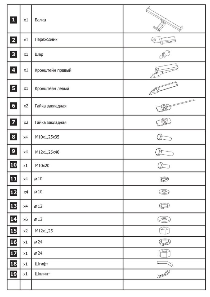 Фаркоп Haval F7 шар E (ТСУ) арт. F.9411.001