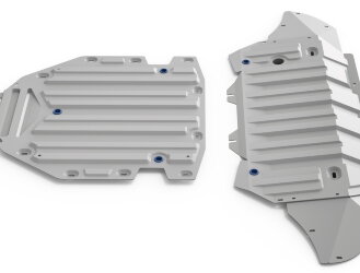 Защита картера и КПП Rival для Audi Q7 II 2015-2020, штампованная, алюминий 3 мм, с крепежом, 2 части, K333.0350.1