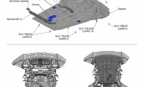 Защита картера Rival для BMW X5 F15 (xDrive25d, xDrive30d, xDrive40d) 2013-2018, штампованная, алюминий 3 мм, с крепежом, 333.0523.1