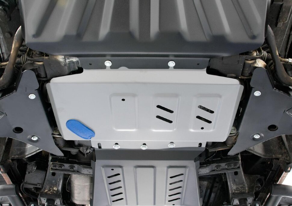 Защита картера Rival для Nissan Pathfinder R51 2004-2010 (устанавл-ся совместно с 333.4164.2), штампованная, алюминий 4 мм, с крепежом, 333.4165.2