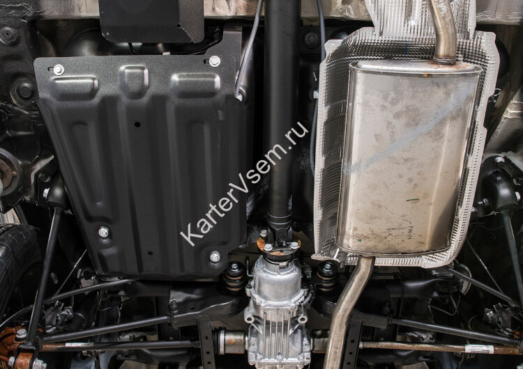 Защита топливного бака АвтоБроня для Renault Kaptur 4WD 2016-2020, штампованная, сталь 1.5 мм, с крепежом, 111.04718.1