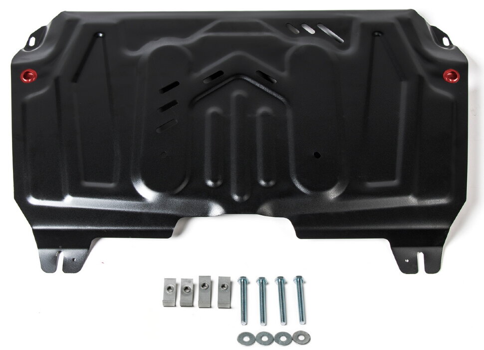 Защита картера и КПП АвтоБроня (увеличенная) для Toyota Highlander U40, U50 2010-2020, штампованная, сталь 1.8 мм, с крепежом, 111.05781.1