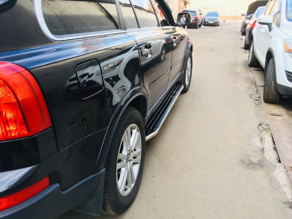 Пороги площадки (подножки) "Premium" Rival для Volvo XC90 I 2002-2014, 193 см, 2 шт., алюминий, A193ALP.5901.1 купить недорого