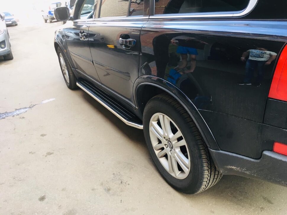 Пороги площадки (подножки) "Premium" Rival для Volvo XC90 I 2002-2014, 193 см, 2 шт., алюминий, A193ALP.5901.1 с доставкой по всей России