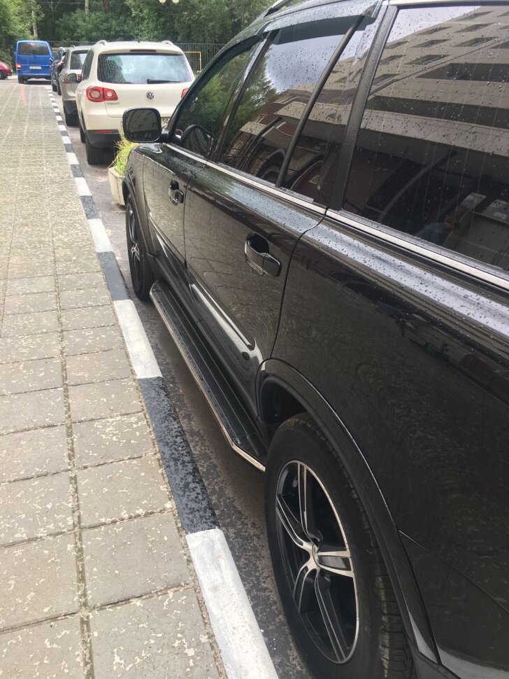 Пороги площадки (подножки) "Premium" Rival для Volvo XC90 I 2002-2014, 193 см, 2 шт., алюминий, A193ALP.5901.1 с возможностью установки