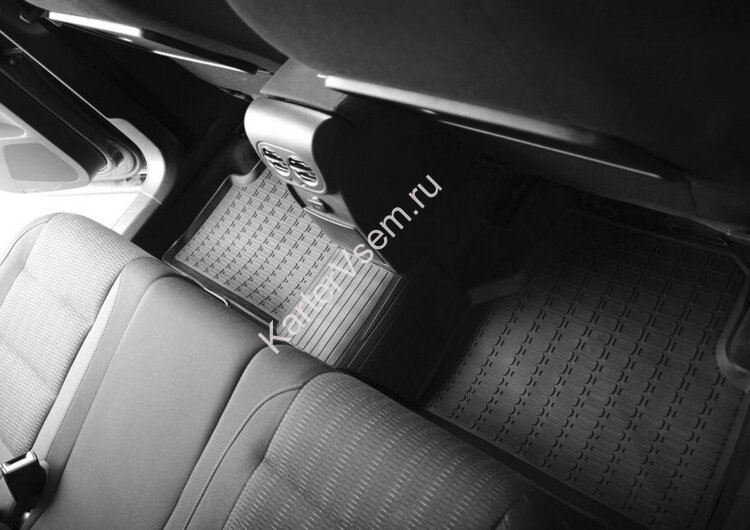Коврики в салон автомобиля Rival для Volkswagen Tiguan I поколение рестайлинг 2011-2017, литьевой полиуретан, с крепежом, 5 частей, 65805001