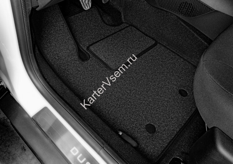 Коврики текстильные в салон автомобиля AutoFlex Business для Renault Duster II поколение (передний и полный привод) 2021-н.в., графит, с крепежом, 5 частей, 5470103