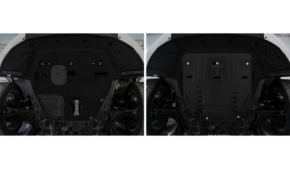 Защита картера и КПП AutoMax для Kia Sorento IV 2020-н.в., сталь 1.5 мм, с крепежом, штампованная, AM.2862.1