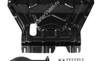 Защита картера и КПП AutoMax для Skoda Octavia A7 (без Webasto) 2013-2017, сталь 1.4 мм, с крепежом, штампованная, AM.5111.2
