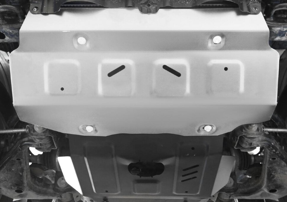 Защита радиатора и картера Rival (часть 1) для Toyota Hilux VIII рестайлинг 4WD (только со штатным бампером) 2018-2020 2020-н.в., штампованная, алюминий 4 мм, без крепежа, 3.9501.1