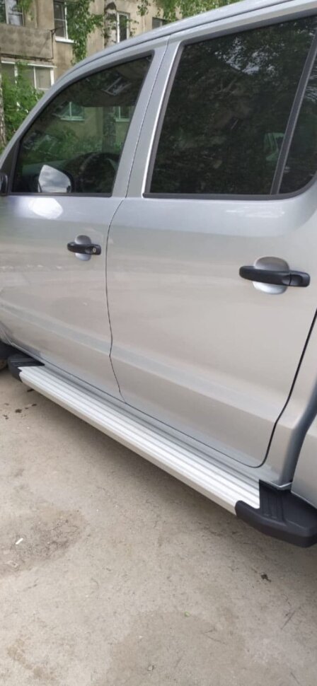 Пороги площадки (подножки) "Silver" Rival для Honda Pilot III 2016-2019, 180 см, 2 шт., алюминий, F180AL.2105.1 с возможностью установки