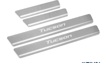Накладки на пороги Rival для Hyundai Tucson IV 2021-н.в., нерж. сталь, с надписью, 4 шт., NP.2316.3