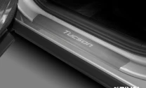 Накладки на пороги Rival для Hyundai Tucson IV 2021-н.в., нерж. сталь, с надписью, 4 шт., NP.2316.3