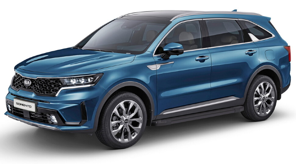 Пороги площадки (подножки) "Black" Rival для Kia Sorento IV 2020-н.в., 180 см, 2 шт., алюминий, F180ALB.2806.1 купить недорого