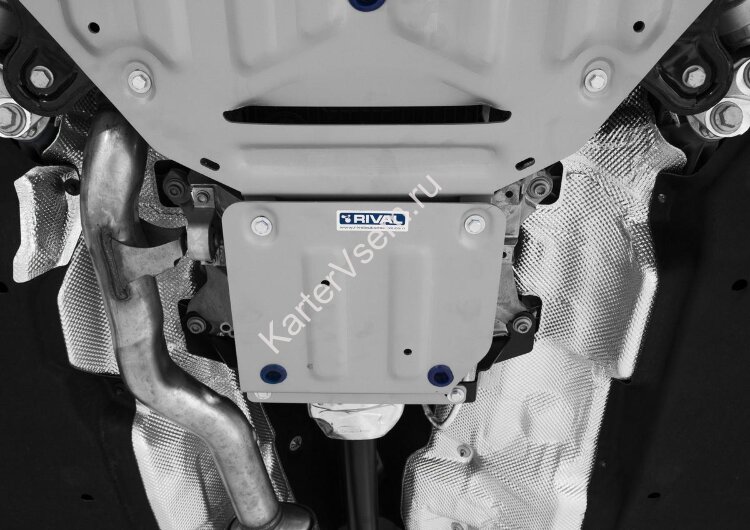 Защита РК Rival для Audi Q7 II рестайлинг (45 quattro tiptronic) 2020-н.в. (устанавл-ся совместно с 333.0330.1), штампованная, алюминий 3 мм, с крепежом, 333.0349.1