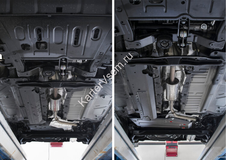 Защита топливного бака АвтоБроня для Renault Kaptur FWD 2016-2020 2020-н.в., штампованная, сталь 1.8 мм, с крепежом, 111.04720.1